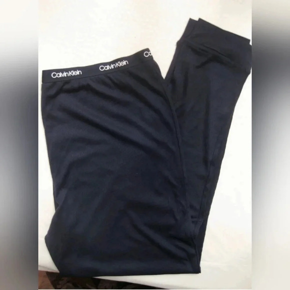 Calvin Klein Pajama Set Long Sleeve Shirt Loungewear Viscose  Dark Navy Size M L - Picture 8 of 11